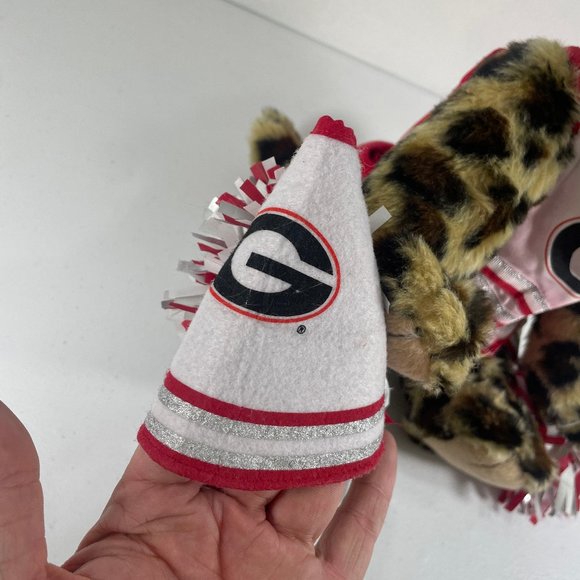 Build-A-Bear Leopard UGA Go Dawgs Cheetah Cheerleader Uniform Mega Phone Animal - Picture 5 of 10